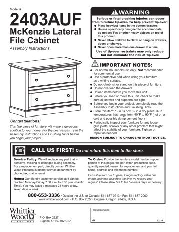 2403AUF McKenzie Lateral File Cabinet - Whittier Wood Products