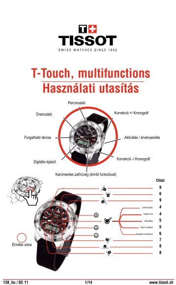 T-Touch, multifunctions HasznÃ¡lati utasÃ­tÃ¡s - Support - Tissot