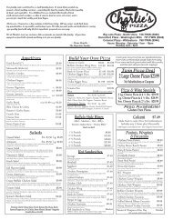 Menu - Charlie's Pizza