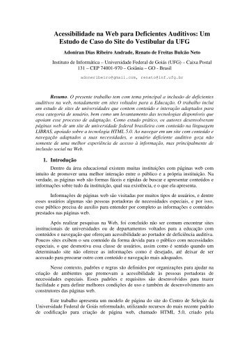 Acessibilidade na Web para Deficientes Auditivos: Um Estudo de ...