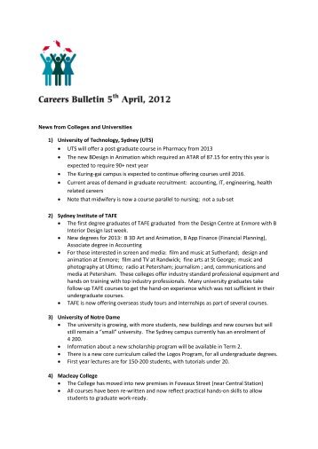 5th April, 2012 Bulletin