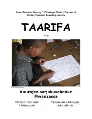 Suomi-Tansania Seura ry * Föreningen Finland-Tanzania rf