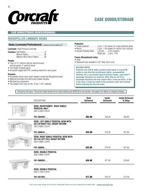 2013 Pricing & Specification Guide - Corcraft