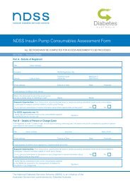 NDSS Insulin Pump Consumables Assessment Form