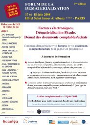 FORUM DE LA DEMATERIALISATION - Groupe Solutions