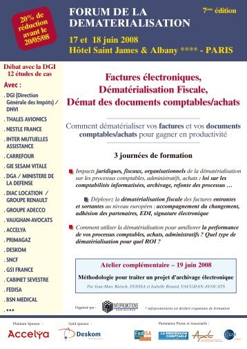 FORUM DE LA DEMATERIALISATION - Groupe Solutions