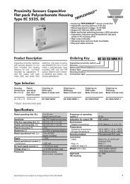 Carlo Gavazzi EC5525 Proximity Sensor Data Sheet PDF - Instrumart