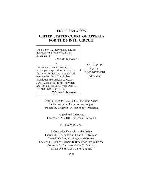 UNITED STATES COURT OF APPEALS FOR THE NINTH CIRCUIT