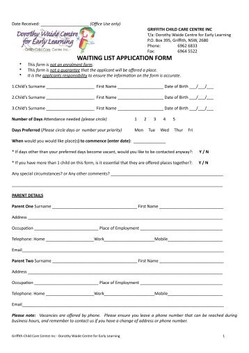 Waiting List Application