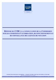 Réponse du CCBE à la consultation de la Commission sur les ...