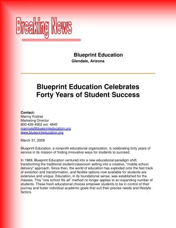 Blueprint Education Celebrates Forty Years of Student Success