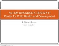 RESEARCH AND OUTREACH Center for Child Health and ...