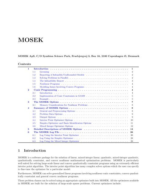 Mosek - Computer Sciences Department