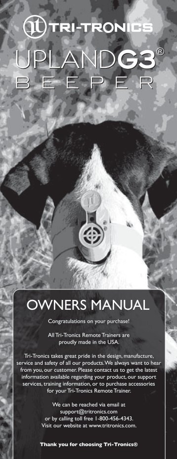 OWNERS MANUAL - Tri-Tronics