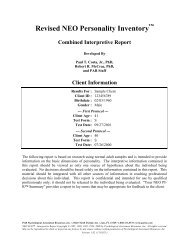 Revised NEO Personality Inventory - Psychological Assessments ...