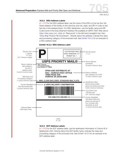 DMM 705 Advanced Preparation and Special Postage ... - USPS.com