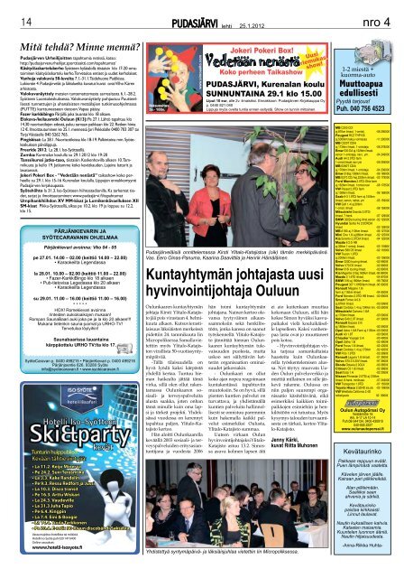 Pudasjarvilehti-4-20.. - PudasjÃ¤rvi-lehti ja VKK-Media Oy