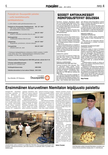 Pudasjarvilehti-4-20.. - PudasjÃ¤rvi-lehti ja VKK-Media Oy