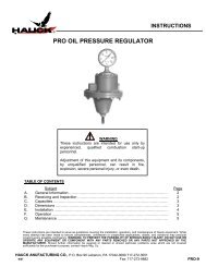 PRO OIL PRESSURE REGULATOR - Hauck Manufacturing