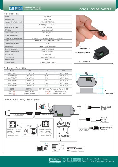 CCIQ II COLOR CAMERA - misumi electronics corp.