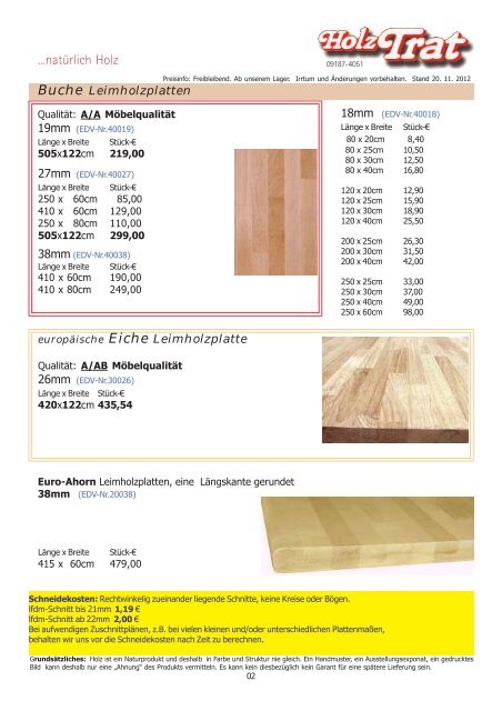 12 Platten Stand 30 11 05 - Holz-TRAT Ideen in Holz