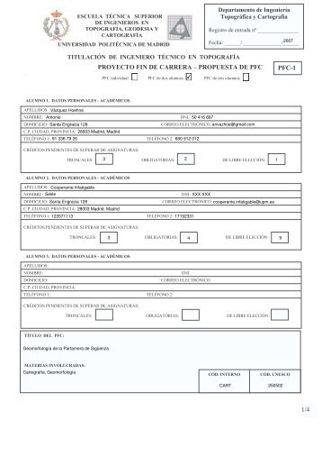 Propuesta del PFC - Departamento de IngenierÃ­a TopogrÃ¡fica y ...