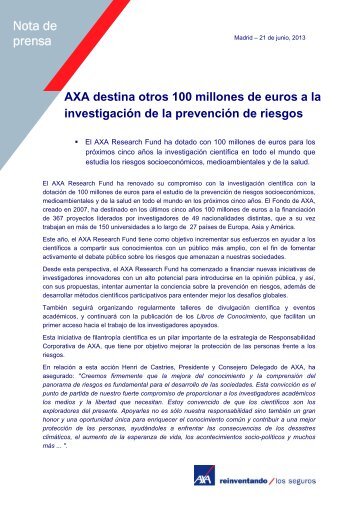 Nota de prensa - Axa