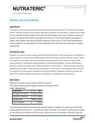 NutratericÂ® - Stability and Use Guidelines - Colorcon