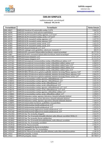 580.00 SIMPLEX - GéPéSZ Csoport