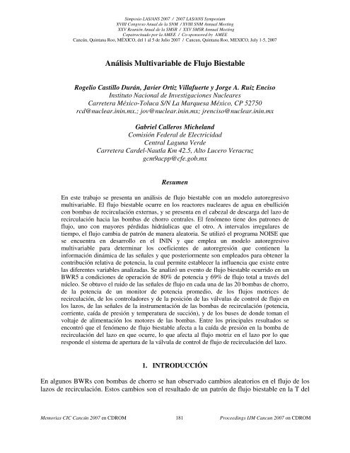 Análisis Multivariable de Flujo Biestable - las-ans.org.br