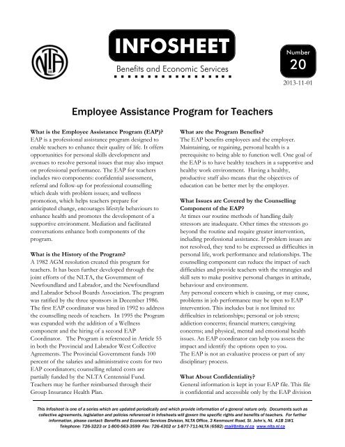 Employee Assistance Program for Teachers (EAP) - Newfoundland ...