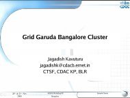 Grid Garuda Bangalore Cluster