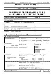 Dossier de présentation - Ressources et projets électroniques