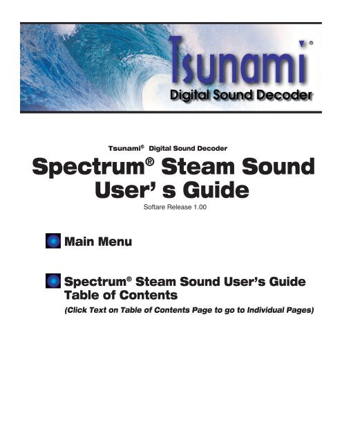 Spectrum Steam Sound User Guide(1.4MB) - Bachmann