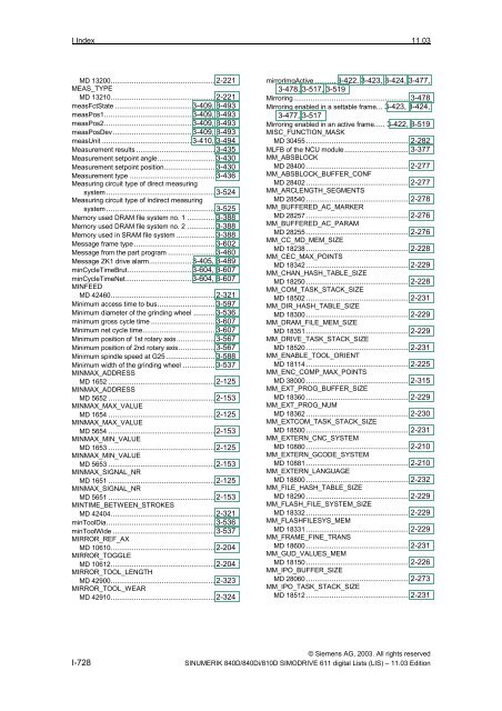 Lists 11/2003 Edition