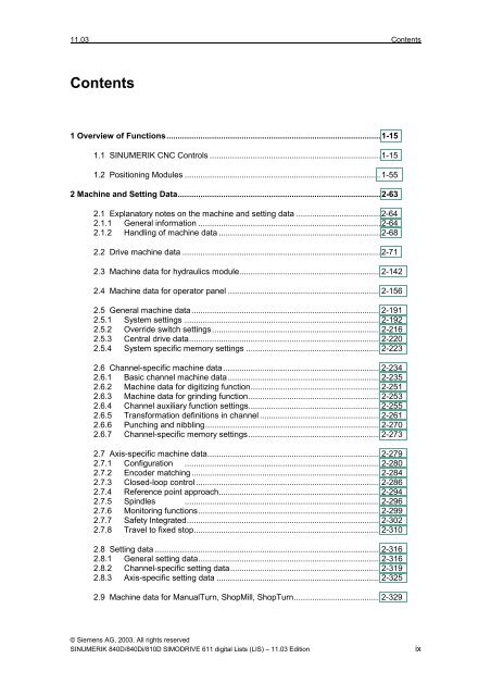 Lists 11/2003 Edition