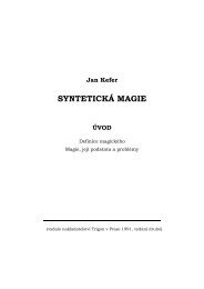 Dr. Jan Kefer: Syntetická magie - úvod