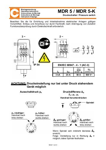 Montageanleitung und Einstellungsarbeiten pdf