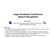 Large Vocabulary Continuous Speech Recognition - Berlin Chen