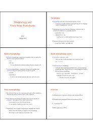 Morphology and Finite State Transducers