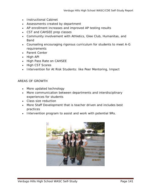 Verdugo Hills High School WASC Self-Study Page 1