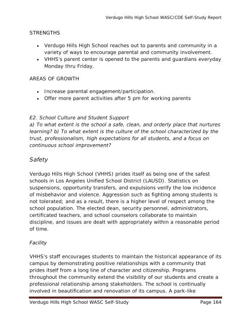 Verdugo Hills High School WASC Self-Study Page 1