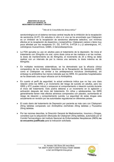 direccion ejecutiva de acceso y uso de medicamentos - Digemid ...