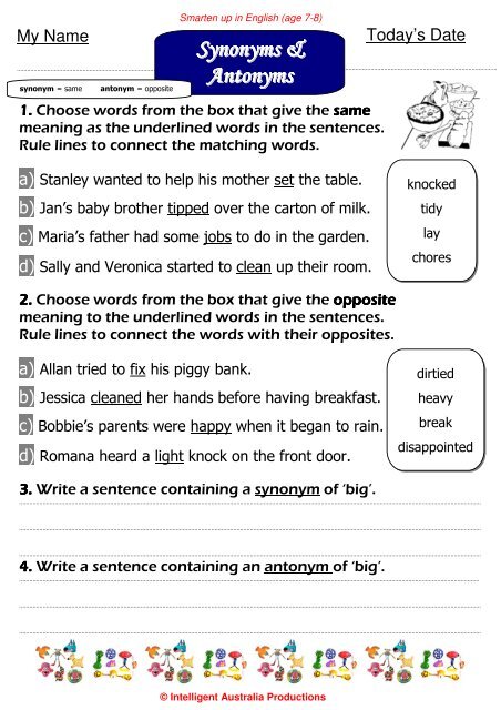 Smarten up in English (age 7-8) - Australian Teacher