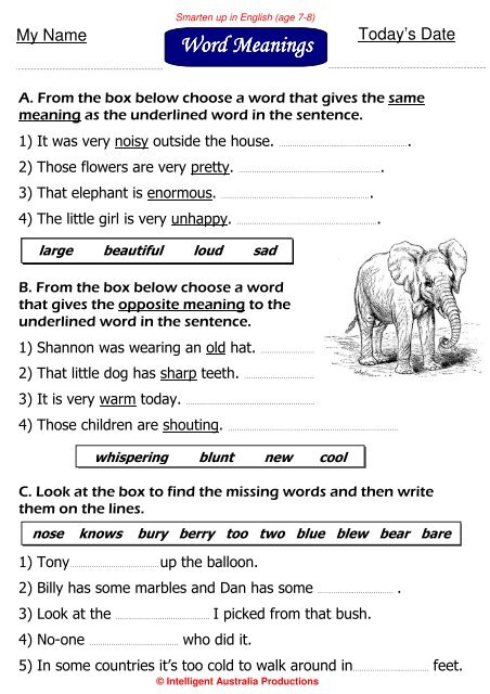 Smarten up in English (age 7-8) - Australian Teacher