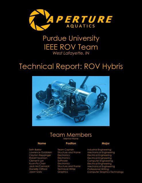 IEEE ROV Team Technical Report: ROV Hybris - the Marine ...