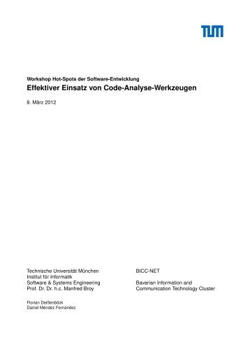 Effektiver Einsatz von Code-Analyse-Werkzeugen - Software and ...