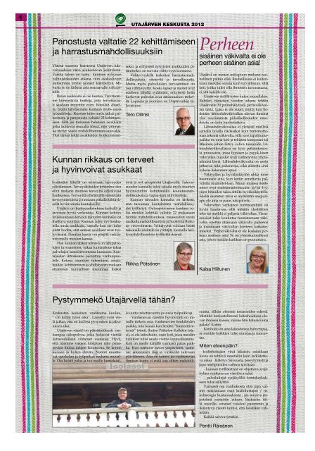 UtajÃ¤rven Keskusta kuntavaalilehti lokakuu 2012 - PudasjÃ¤rvi-lehti ...