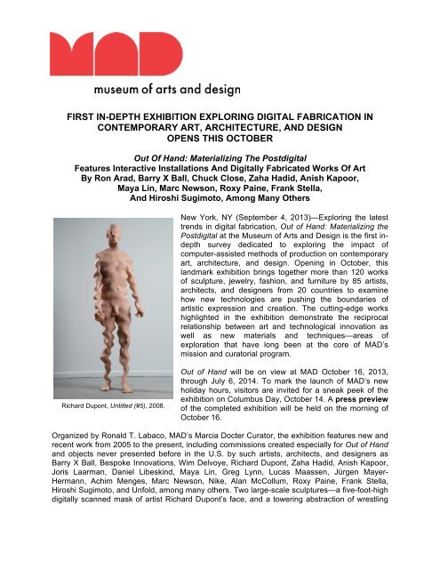 First In Depth Exhibition Exploring Digital Fabrication In Contemporary