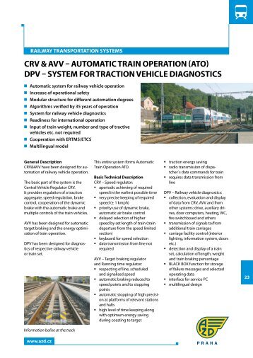 CRV & AVV – AuTOMATIC TRAIN OPERATION (ATO) DPV ...